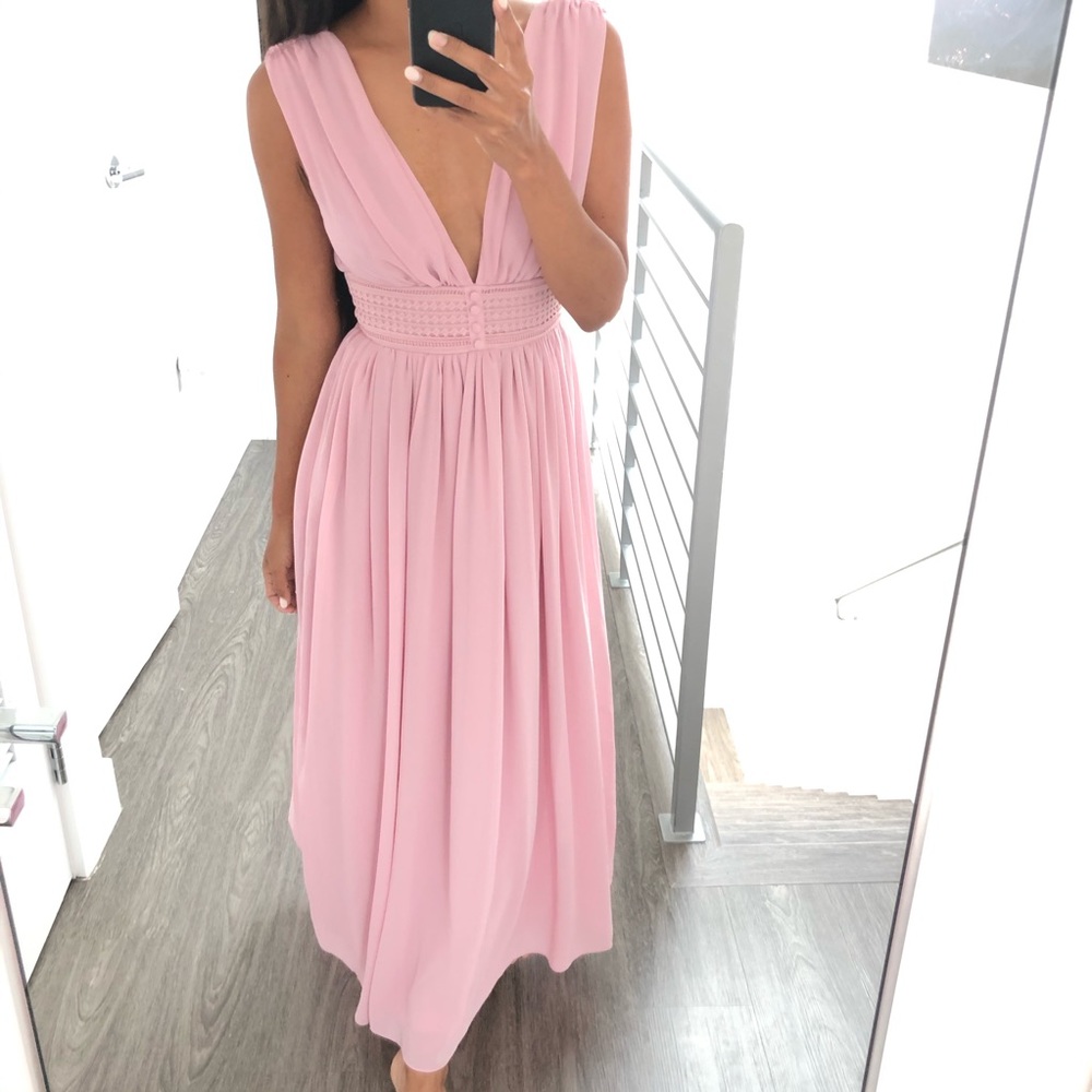 [Fashion Nova] Pink Chiffon Dress